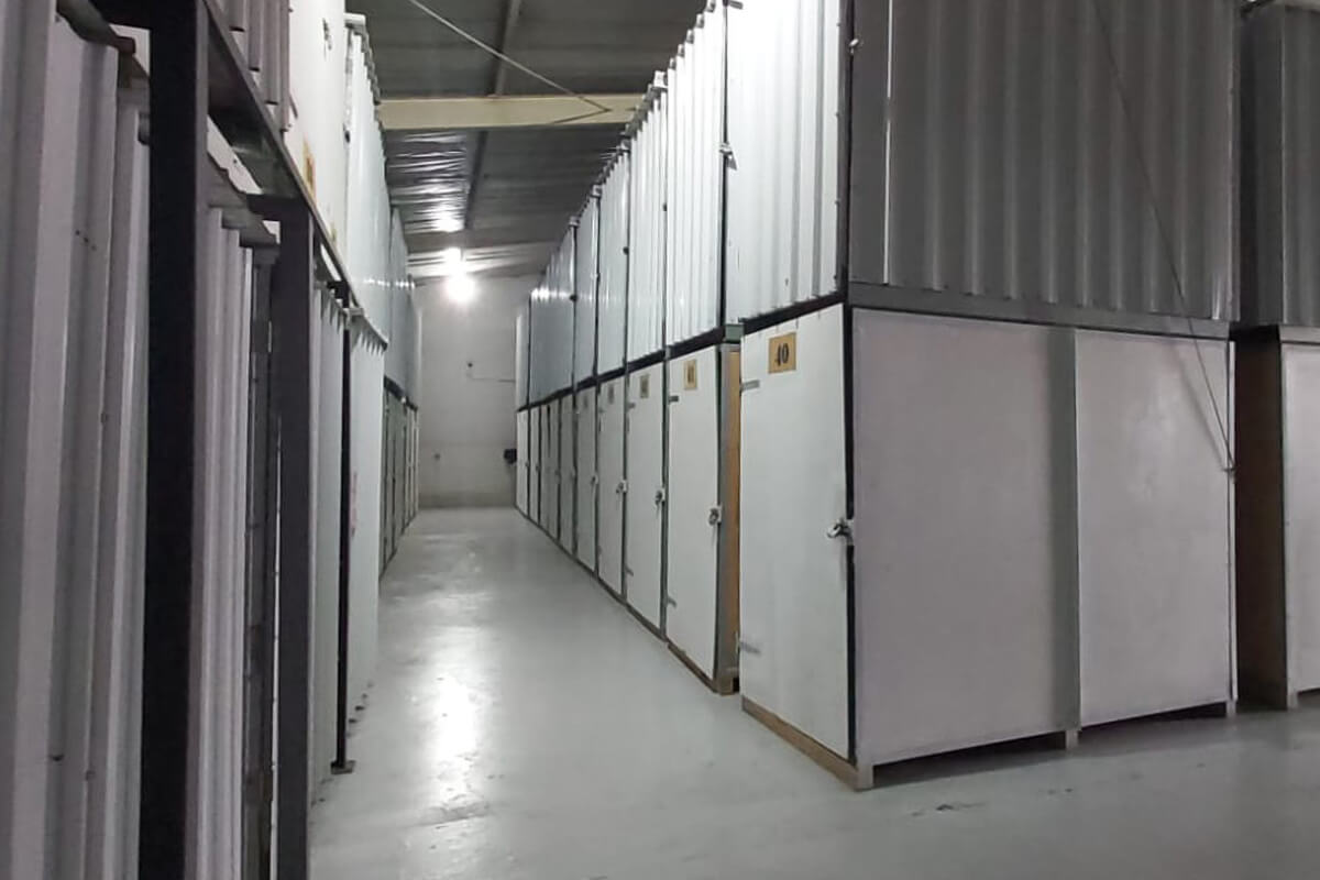 Grey and White Storage Container Units in Westmead